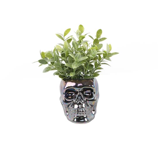 Flora Bunda® Tea Leaf in Metallic Ceramic Black Skull